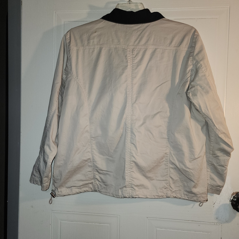 Women's Ac-tiv-ology  Full Zip-Up And Snap Up Jacket Khaki Size XL Pockets - Picture 4 of 10